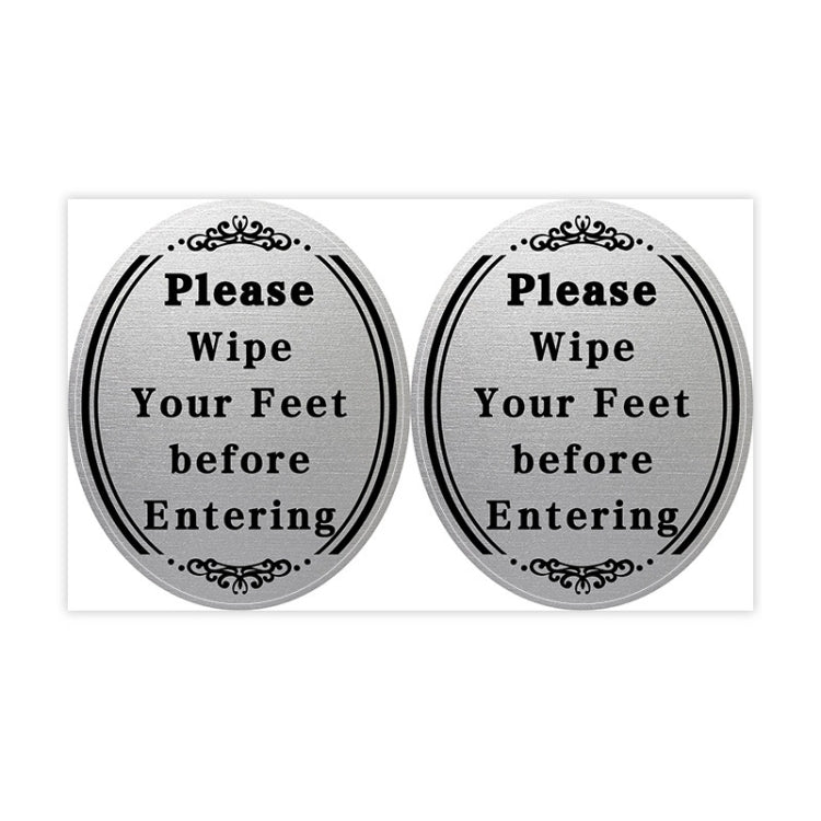 Please Wipe Your Feet Before Entering Wall Door Reminders Waterproof Stickers - 20x12cm
