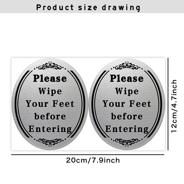 Please Wipe Your Feet Before Entering Wall Door Reminders Waterproof Stickers - 20x12cm