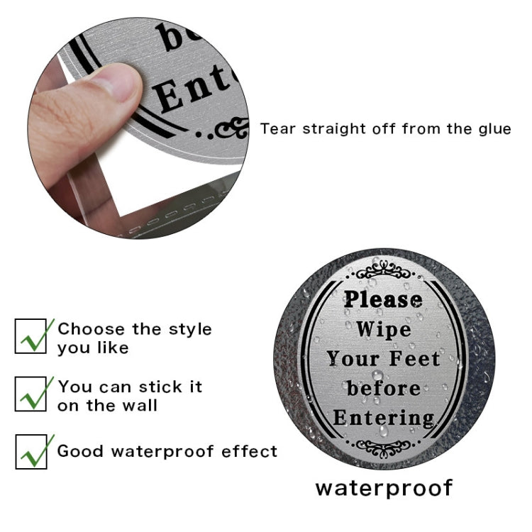 Please Wipe Your Feet Before Entering Wall Door Reminders Waterproof Stickers - 20x12cm