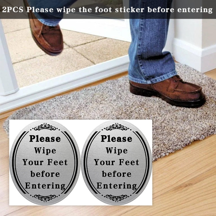 Please Wipe Your Feet Before Entering Wall Door Reminders Waterproof Stickers - 20x12cm