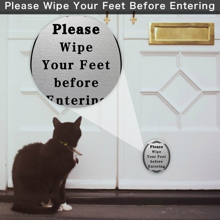 Please Wipe Your Feet Before Entering Wall Door Reminders Waterproof Stickers - 20x12cm