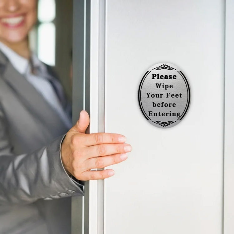 Please Wipe Your Feet Before Entering Wall Door Reminders Waterproof Stickers - 20x12cm