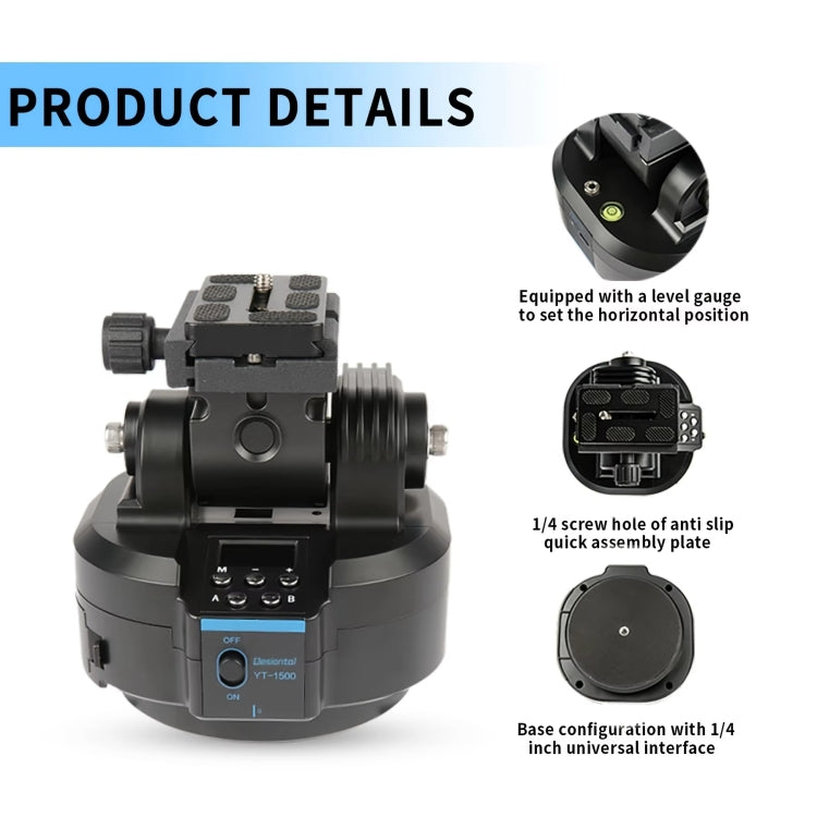 Desiontal YT-1500 Electric Gimbal Mobile Camera Live Streaming Panoramic Stabiliser With Rocker Rotation - Standard