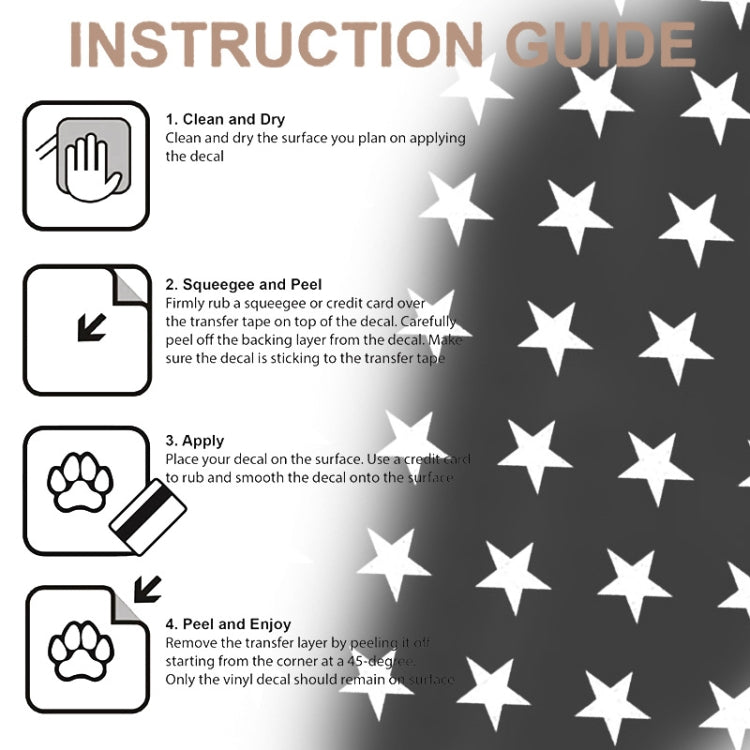Flag Pattern High-transparency Pickup Truck Rear Window Glass Waterproof Sticker - 20g