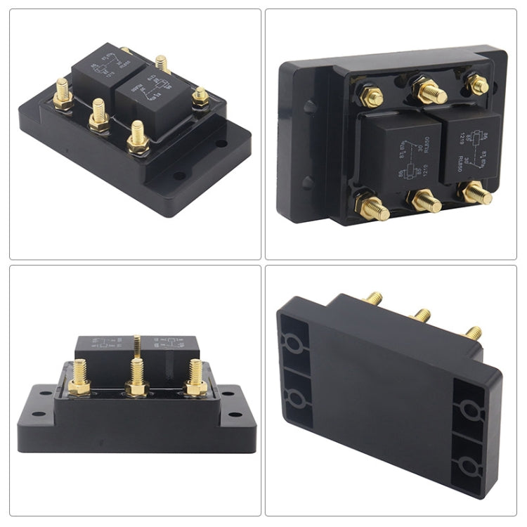 12V80A Automotive Relay Module Waterproof Fuse Box - Black