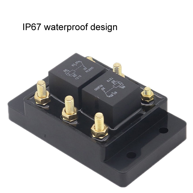 12V80A Automotive Relay Module Waterproof Fuse Box - Black