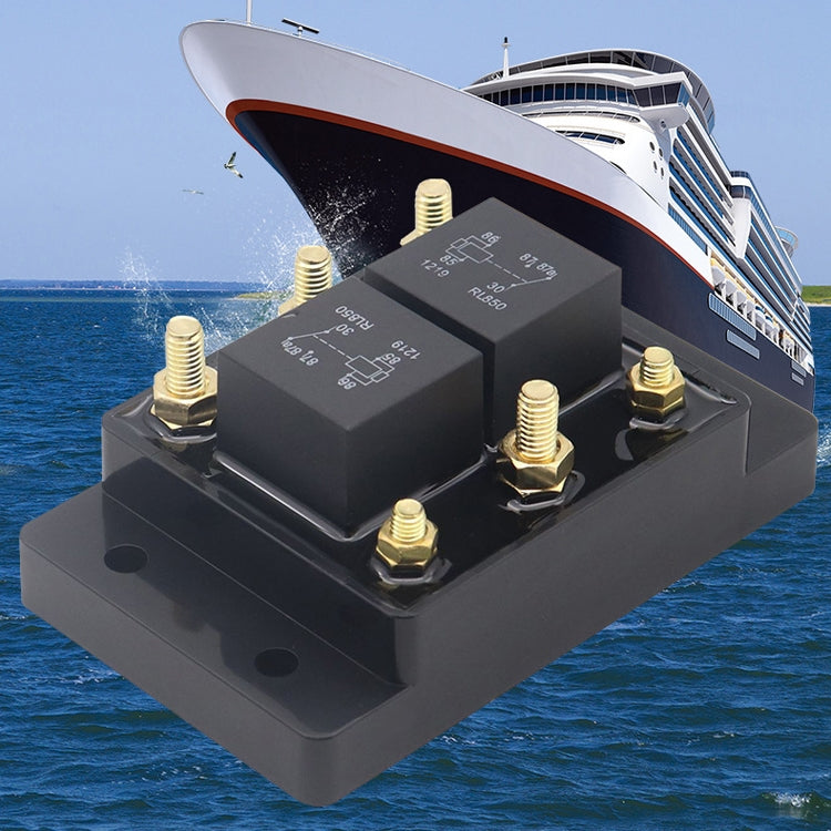 12V80A Automotive Relay Module Waterproof Fuse Box - Black