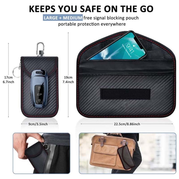 3 In 1 Large Car Shield Key Bag Anti-Magnetic Cell Phone Case RFID Protective Box