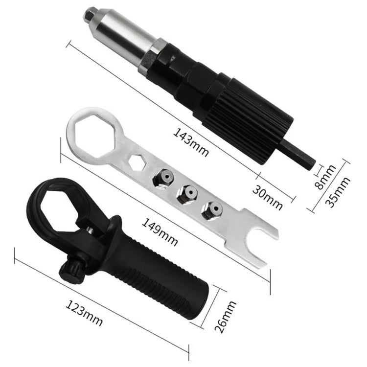 Electric Rivet Nut Machine Core Pulling Accessories Riveting Tools Cordless Rivet Drill Adapter - Boxed