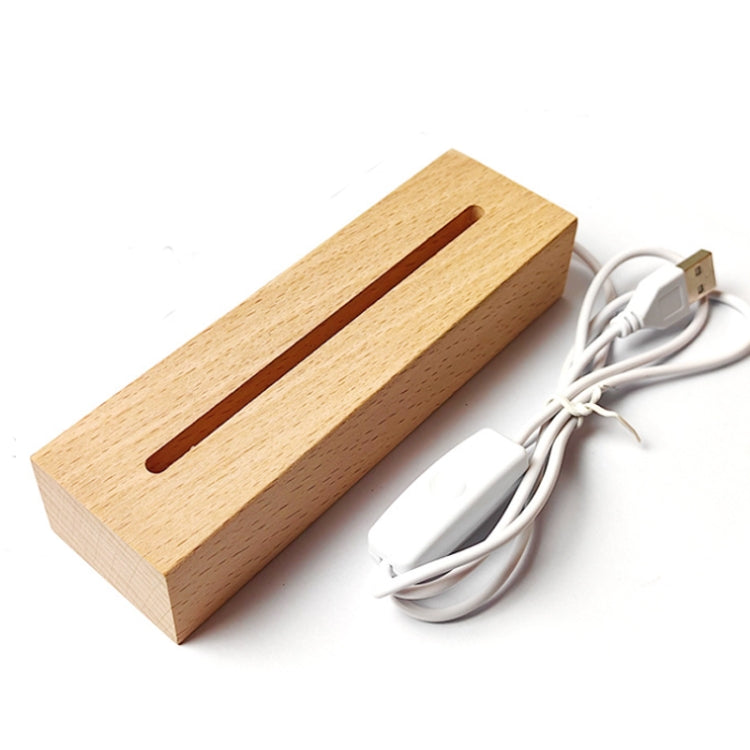 LED Light Solid Wood Luminous Base for Resin Art Acrylic Glass Lights Rectangular 18cm