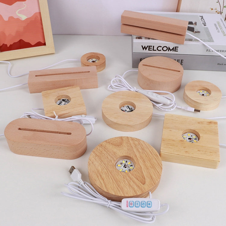LED Light Solid Wood Luminous Base for Resin Art Acrylic Glass Lights Rectangular 30cm