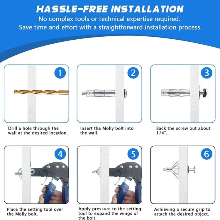 Semi-automatic Hollow Gecko Tensioner Expansion Screw Manual Installation Tool, Spec: 72pcs /Set