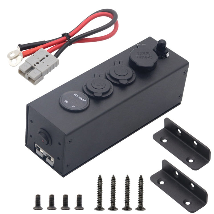 USB Voltmeter Cigarette Lighter Socket With Switch Power Box For Car And Ship, Model: AOS3515-50A-Z With 30CM Cable