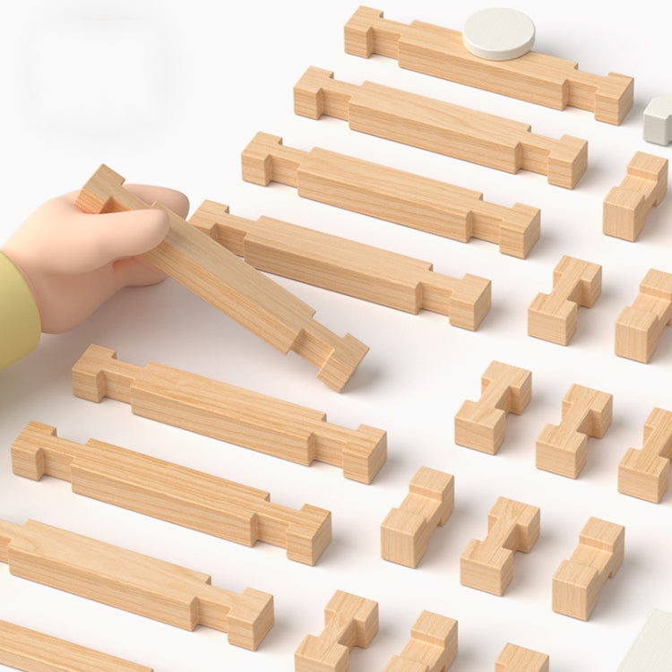 110pcs /Set Children Early Learning Mortise And Tenon Structure Building Blocks Hut DIY Wooden Assembly Educational Toy