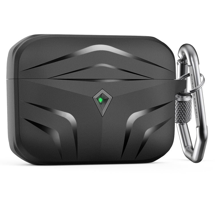 For Airpods Pro AhaStyle PT140 Diamond Edge TPU Split Drop Protection Case, Color: Black