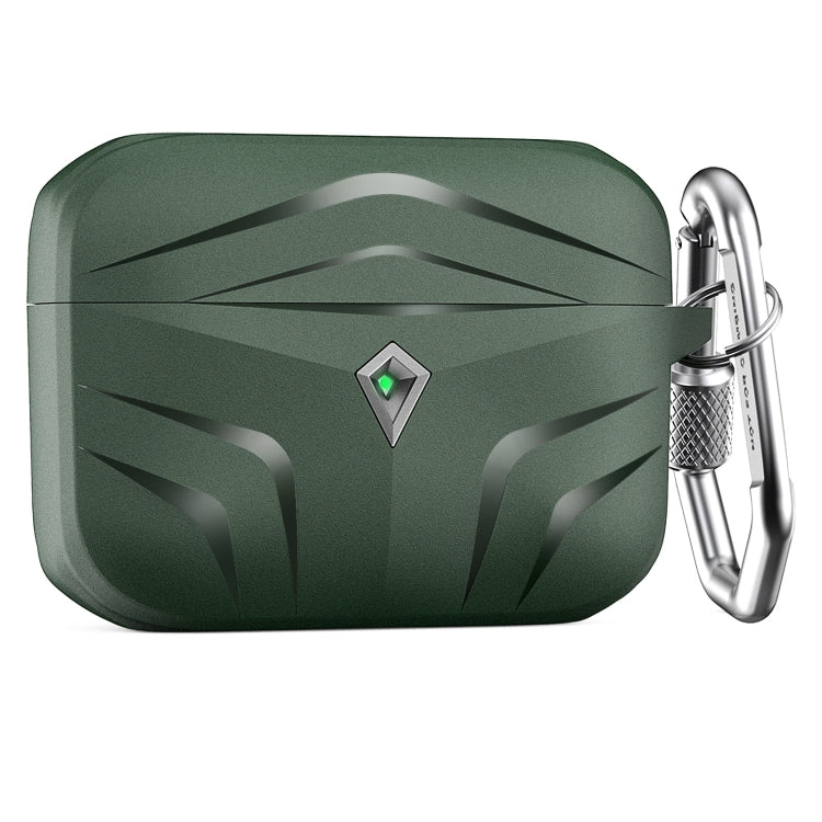 For Airpods Pro AhaStyle PT140 Diamond Edge TPU Split Drop Protection Case, Color: Green