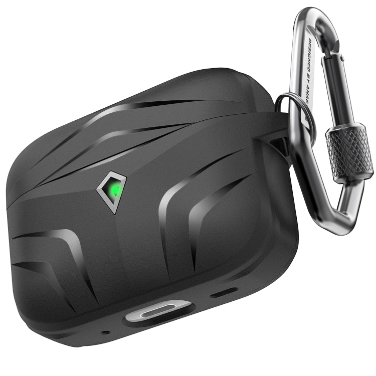 For Airpods Pro 2 AhaStyle PT140 Diamond Edge TPU Split Drop Protection Case, Color: Black