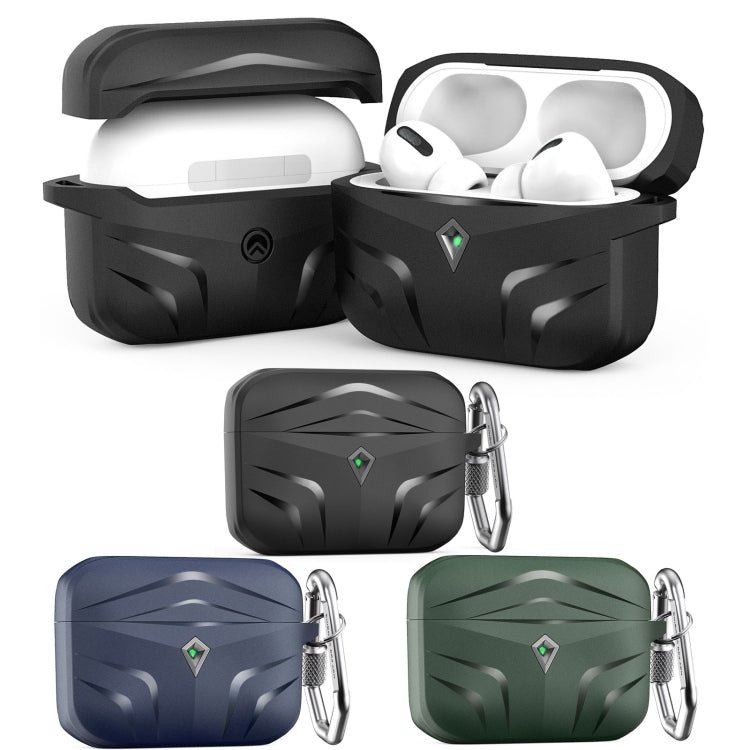 For Airpods Pro AhaStyle PT140 Diamond Edge TPU Split Drop Protection Case, Color: Black