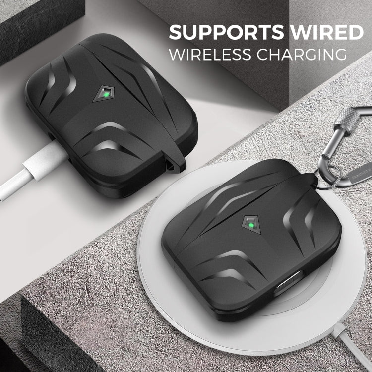 For Airpods Pro AhaStyle PT140 Diamond Edge TPU Split Drop Protection Case, Color: Black