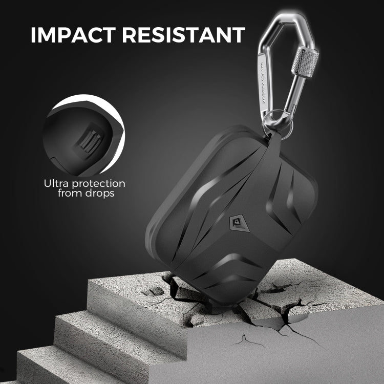 For Airpods Pro AhaStyle PT140 Diamond Edge TPU Split Drop Protection Case, Color: Black