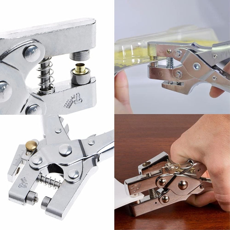 Multifunctional Button Punching Pliers Eyelet Pliers Round Hole Puncher With 100 Buttons