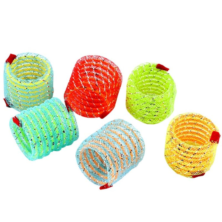 2pcs Colorful Plastic Spring Nylon Bouncing Tease Cats Toys Random Color Delivery