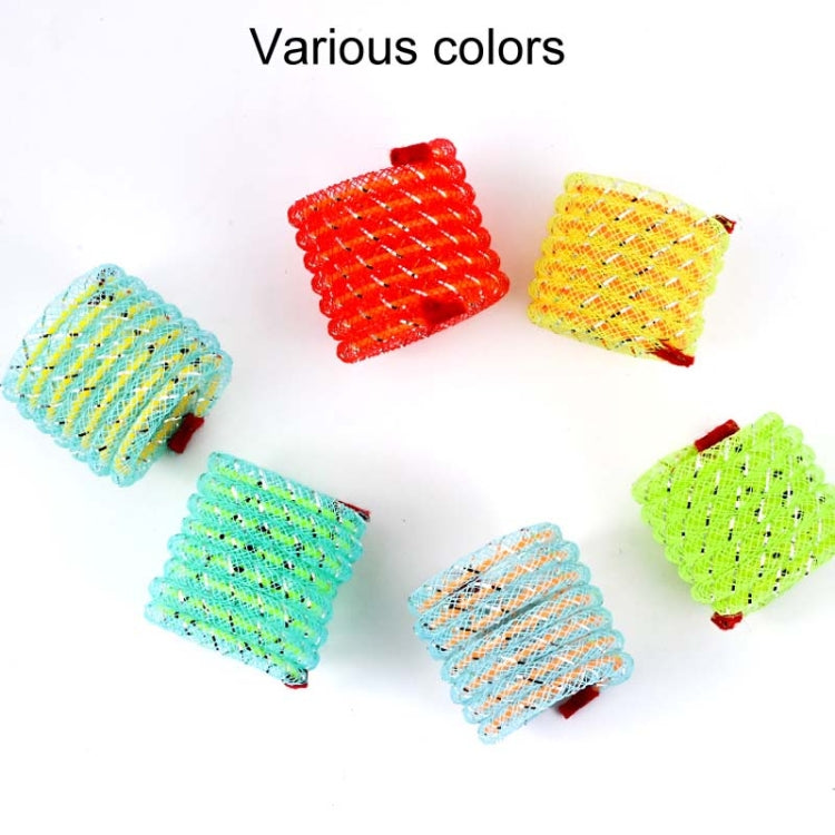 2pcs Colorful Plastic Spring Nylon Bouncing Tease Cats Toys Random Color Delivery