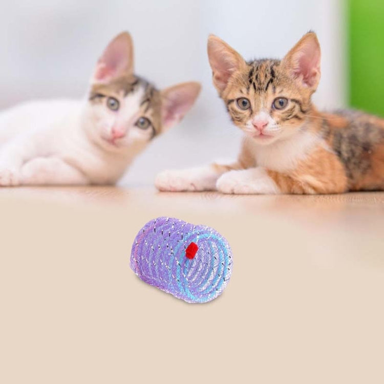 2pcs Colorful Plastic Spring Nylon Bouncing Tease Cats Toys Random Color Delivery