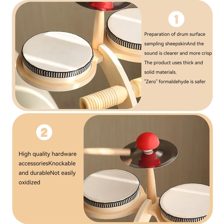 Children Wooden Desktop Music Percussion Toy Baby Early Learning Drum Enlightenment Toy, Style: Multi-function Drum Set