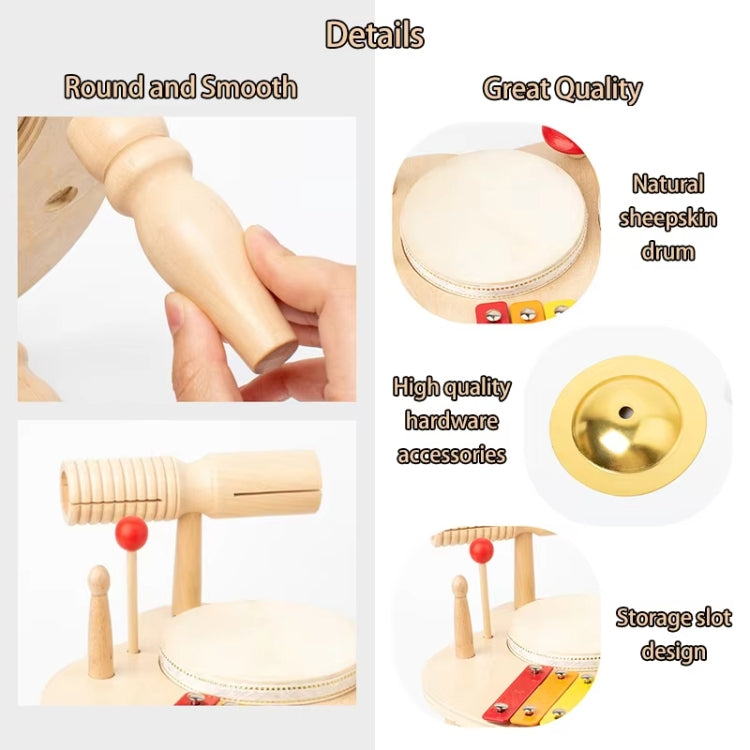Children Wooden Desktop Music Percussion Toy Baby Early Learning Drum Enlightenment Toy, Style: Kitten Music Stand