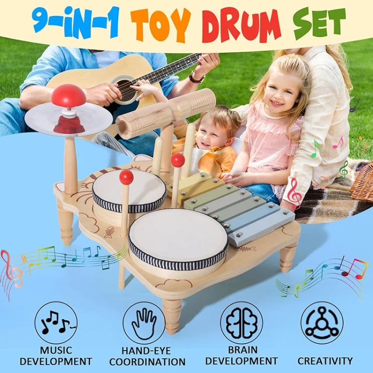 Children Wooden Desktop Music Percussion Toy Baby Early Learning Drum Enlightenment Toy, Style: Kitten Music Stand