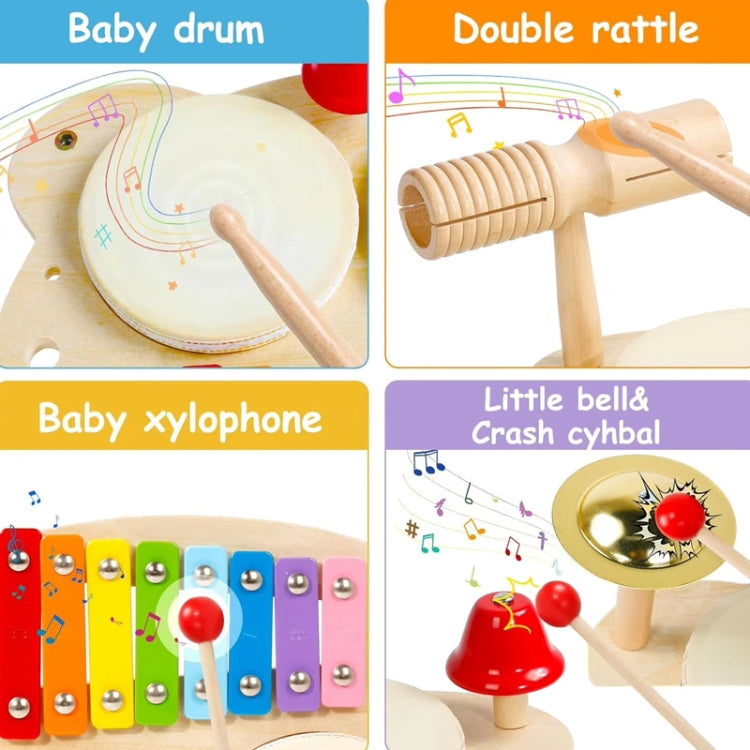 Children Wooden Desktop Music Percussion Toy Baby Early Learning Drum Enlightenment Toy, Style: Multi-function Percussion Table
