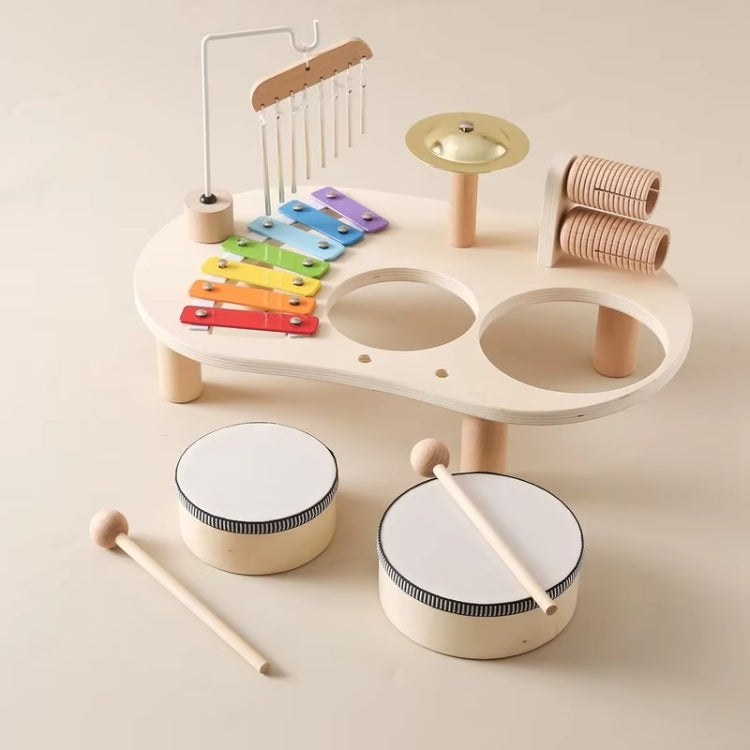 Children Wooden Desktop Music Percussion Toy Baby Early Learning Drum Enlightenment Toy, Style: Music Stand