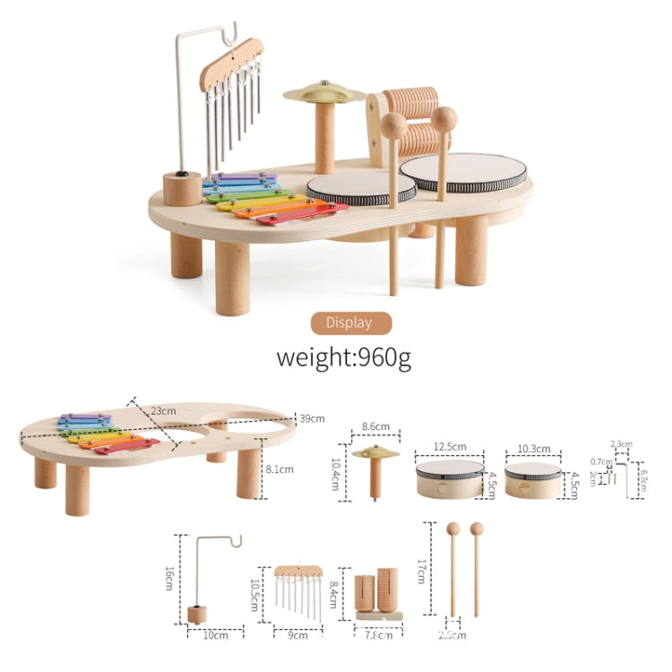 Children Wooden Desktop Music Percussion Toy Baby Early Learning Drum Enlightenment Toy, Style: Music Stand