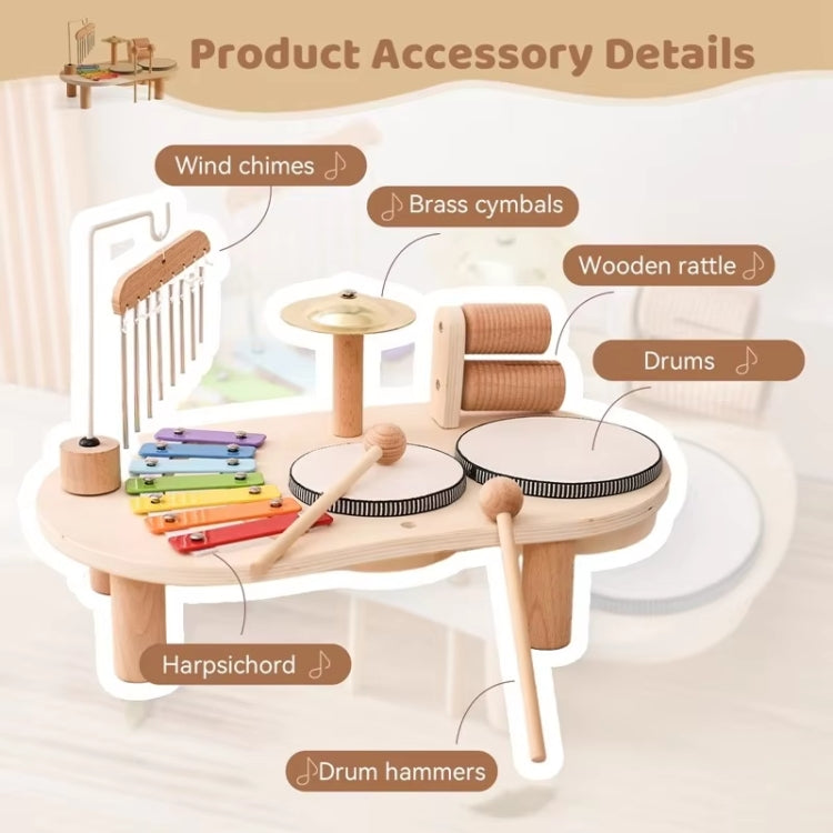 Children Wooden Desktop Music Percussion Toy Baby Early Learning Drum Enlightenment Toy, Style: Music Stand