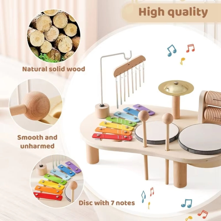 Children Wooden Desktop Music Percussion Toy Baby Early Learning Drum Enlightenment Toy, Style: Music Stand