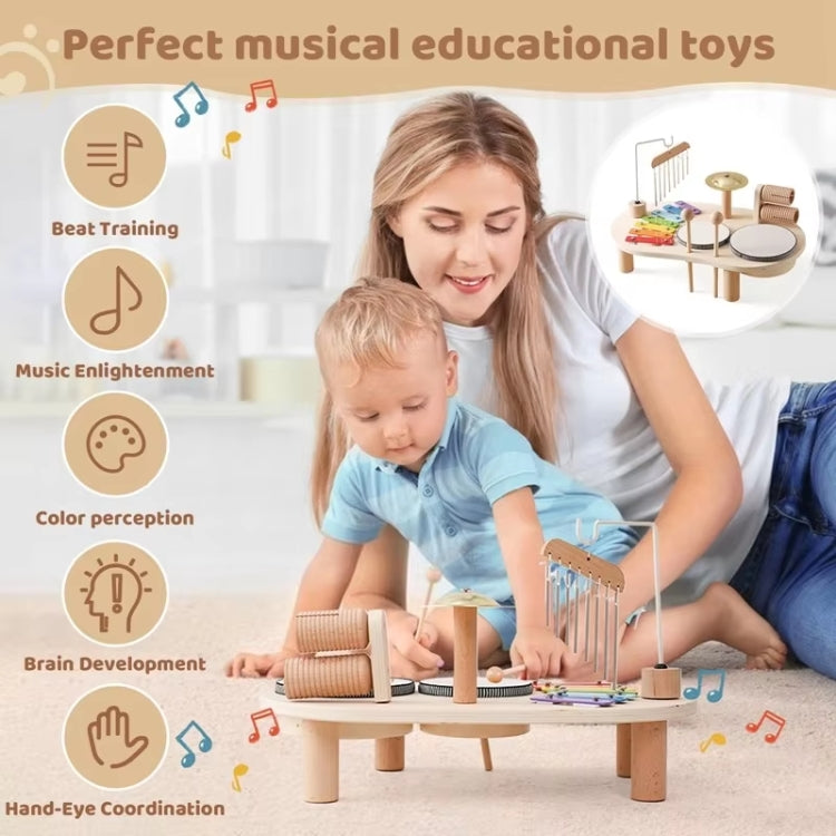 Children Wooden Desktop Music Percussion Toy Baby Early Learning Drum Enlightenment Toy, Style: Music Stand