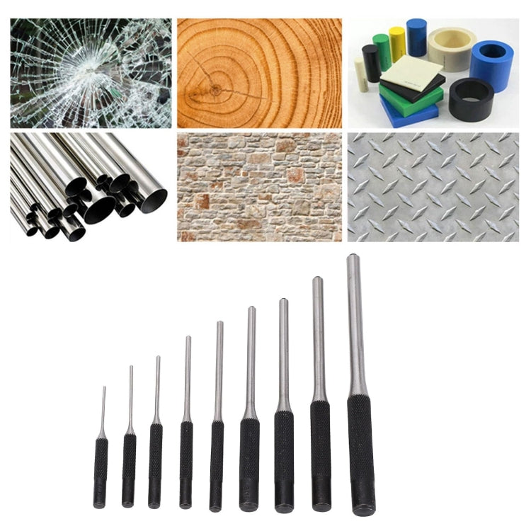 9-in-1 Heavy Duty Roll Pin Punch Set Round Punch Removal Tools, Spec: with Hammer
