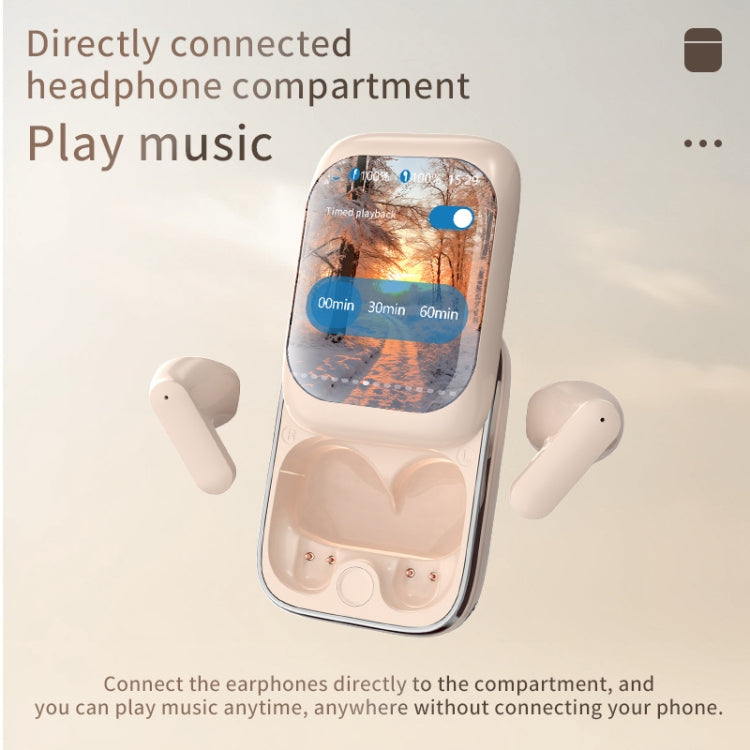 IB G9 Slider Bluetooth Earbuds With Smart Touch-Control Color Screen Supports APP And Multiple Languages - Black