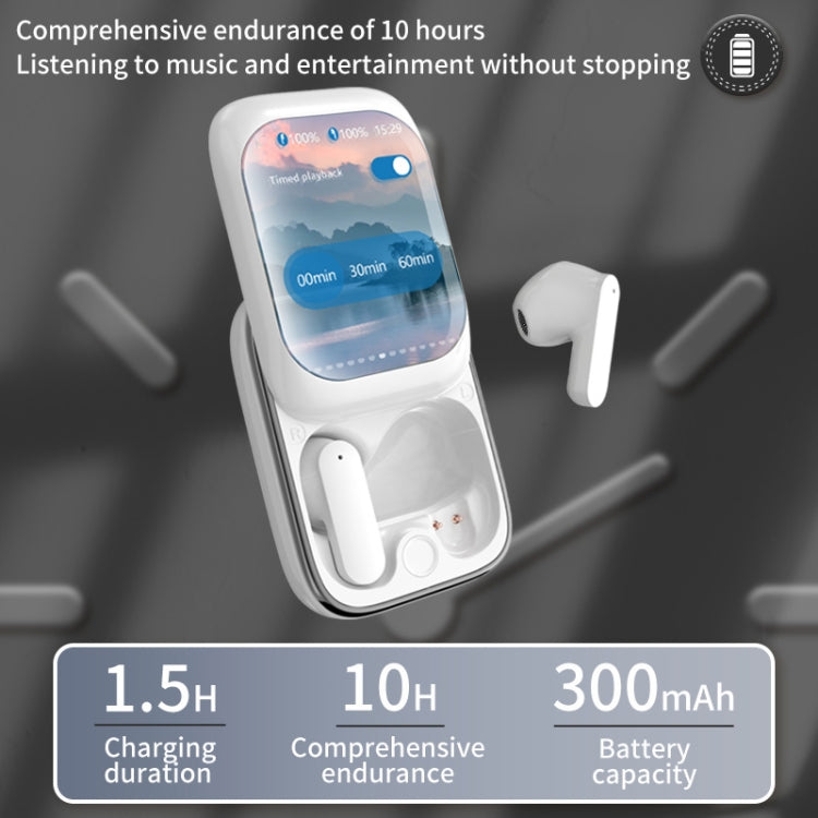 IB G9 Slider Bluetooth Earbuds With Smart Touch-Control Color Screen Supports APP And Multiple Languages - Black