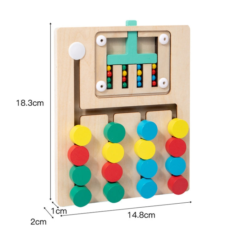 Montessori Wooden Rollerball Walking Game Toddler Logic Thinking Training Preschool Color Matching Puzzle Toy, Style: 4-color