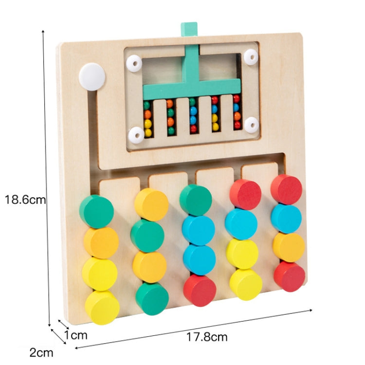 Montessori Wooden Rollerball Walking Game Toddler Logic Thinking Training Preschool Color Matching Puzzle Toy, Style: 5-color
