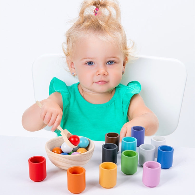 Children Montessori Early Learning Color Recognition Matching Beads Kindergarten Educational Toy - 12-color Balls And Cups