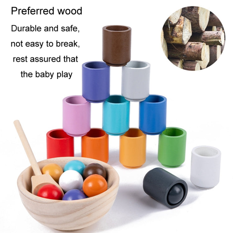 Children Montessori Early Learning Color Recognition Matching Beads Kindergarten Educational Toy - 12-color Balls And Cups