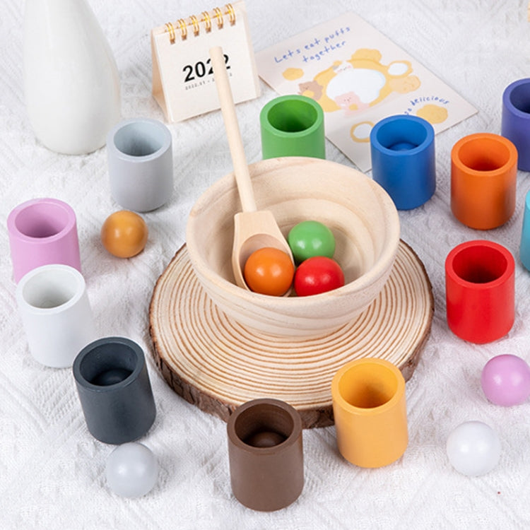 Children Montessori Early Learning Color Recognition Matching Beads Kindergarten Educational Toy - 12-color Balls And Cups