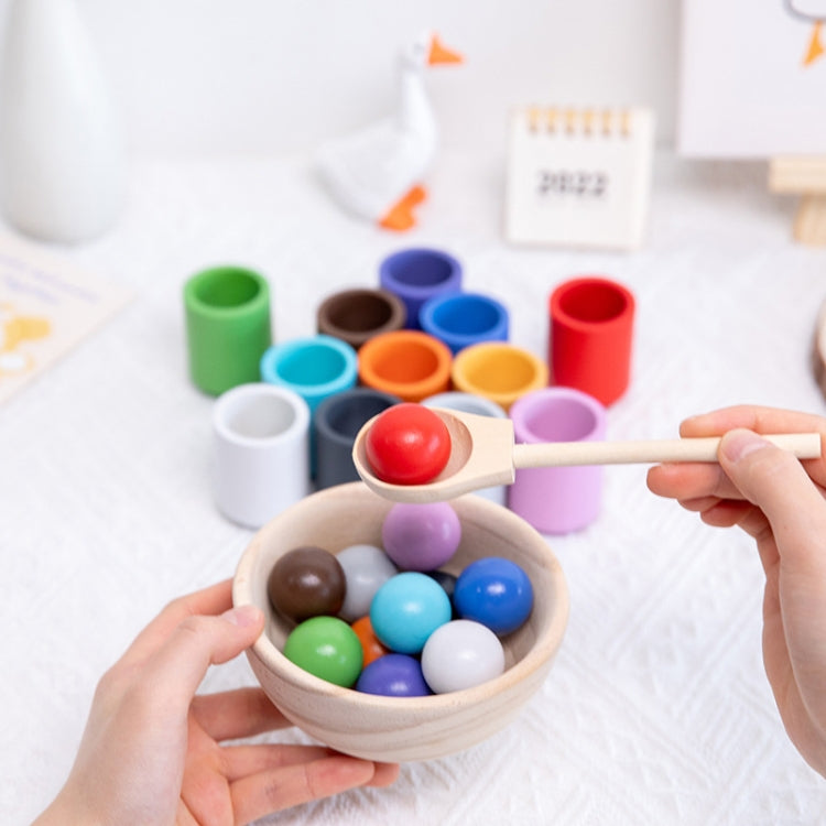 Children Montessori Early Learning Color Recognition Matching Beads Kindergarten Educational Toy - 12-color Balls And Cups