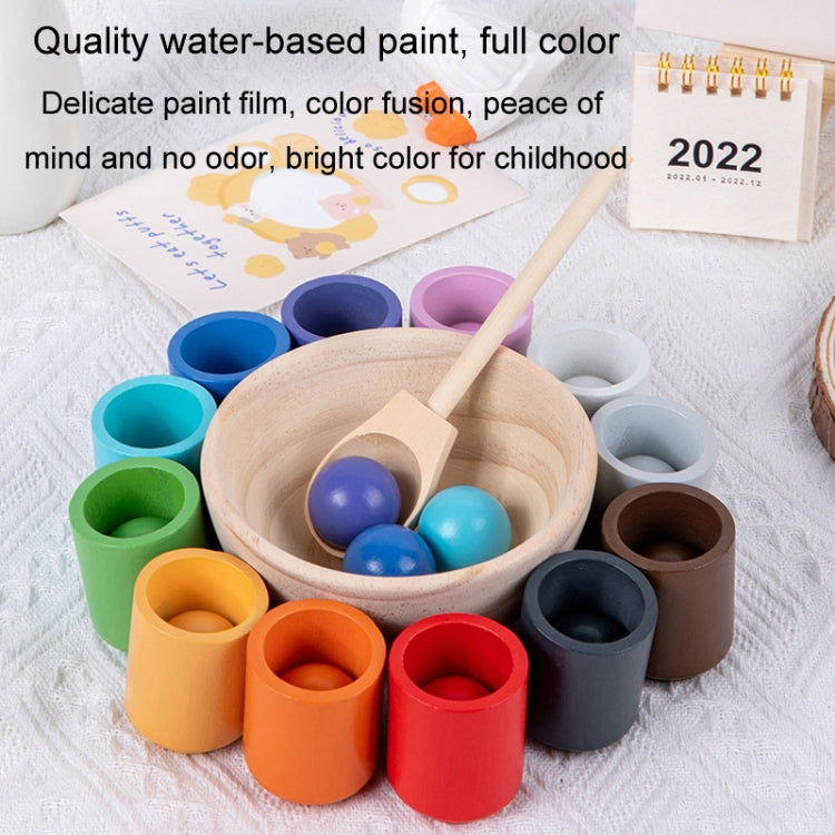 Children Montessori Early Learning Color Recognition Matching Beads Kindergarten Educational Toy - 12-color Balls And Cups