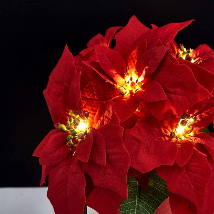 Safflower + Red Fruit Christmas Decoration Christmas Flower Lights String LED Colourful Lights Christmas Garland, Style: 2m 10 Lights USB