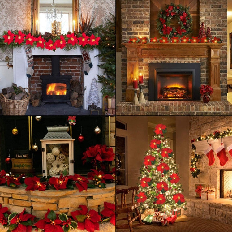 Safflower + Red Fruit Christmas Decoration Christmas Flower Lights String LED Colourful Lights Christmas Garland, Style: 2m 10 Lights USB