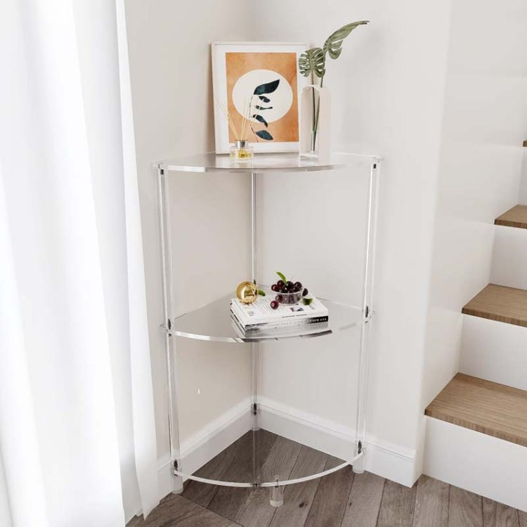 YX141 Acrylic 3-Layer Wall Corner Table For Living Room Bedroom Bathroom Placement Storage